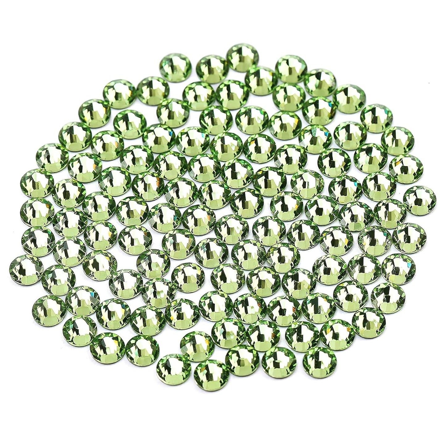 Novani Crystal Rhinestones, Flatback Loose Gemstones 288pcs Glass Rhinestones for Clothes Shoes Crafts Makeup Nail Art and DIY Decorations(SS30, Light Green)