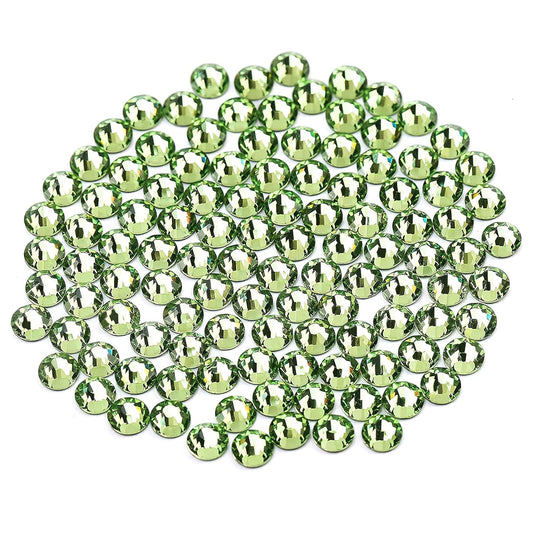 Novani Crystal Rhinestones, Flatback Loose Gemstones 288pcs Glass Rhinestones for Clothes Shoes Crafts Makeup Nail Art and DIY Decorations(SS30, Light Green)