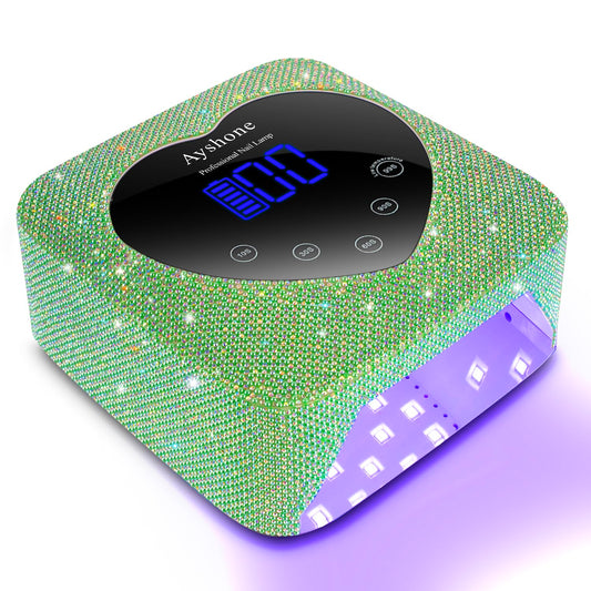 Cordless UV LED Nail Lamp,72W Rechargeable Nail Dryer Gel Polish Light with Large LCD Display,Rechargeable Nail Curing Lamp for Salon & Home (Pearl Green)