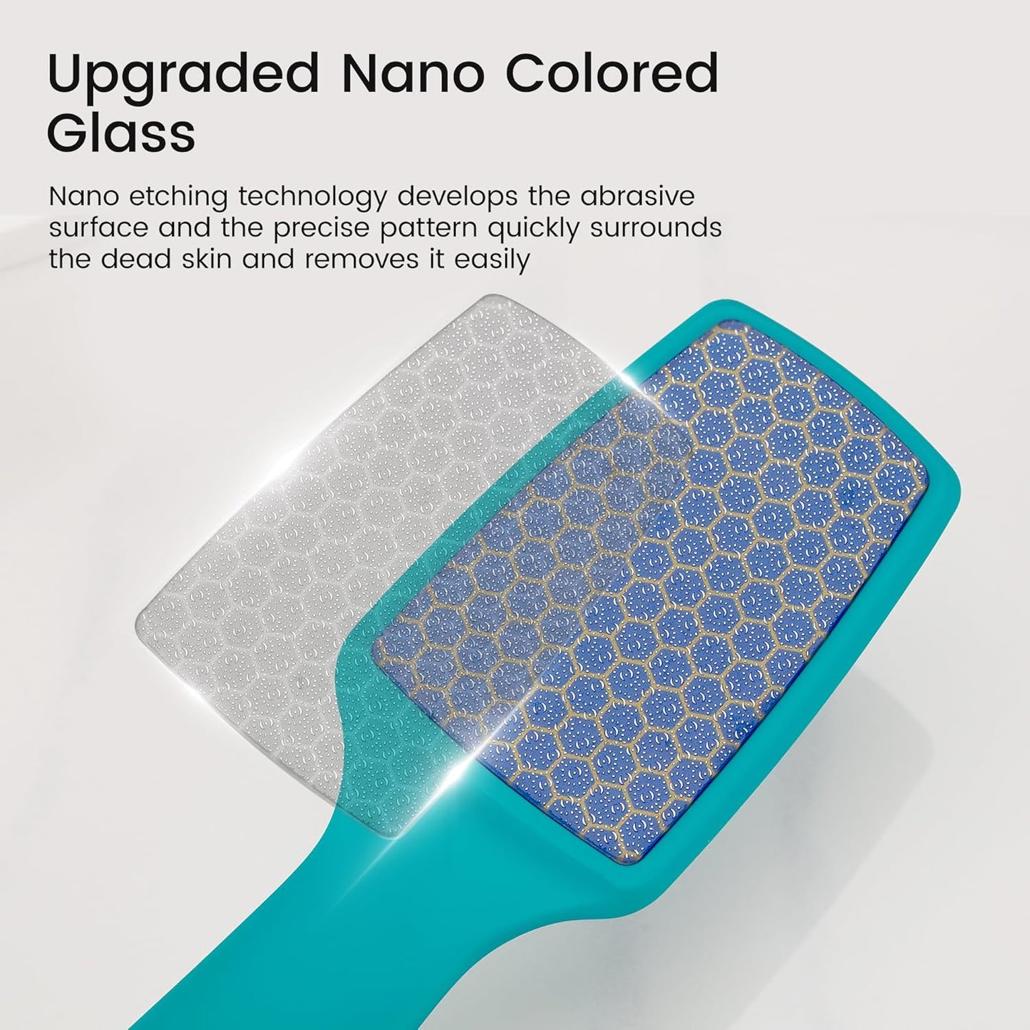 YTD likomey Hard Skin Remover Nano Glass Foot File,1 Pcs Super Durable Foot Scrubber,for Wet or Dry Feet Callus Dead Skin Pedicure Hygienic Remover Tool,Soft Smooth Feet-Peacock Blue