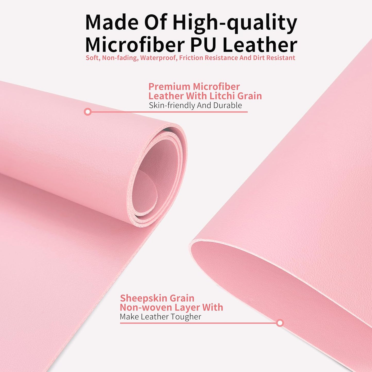 Double-sided Nail Table Mat for Nail tech - Soft Microfiber PU Leather Nail Desk Mat - Foldable Nail Art Table Mat Acetone Resistant for Nails Salon Home (Pink) (Mat Only)