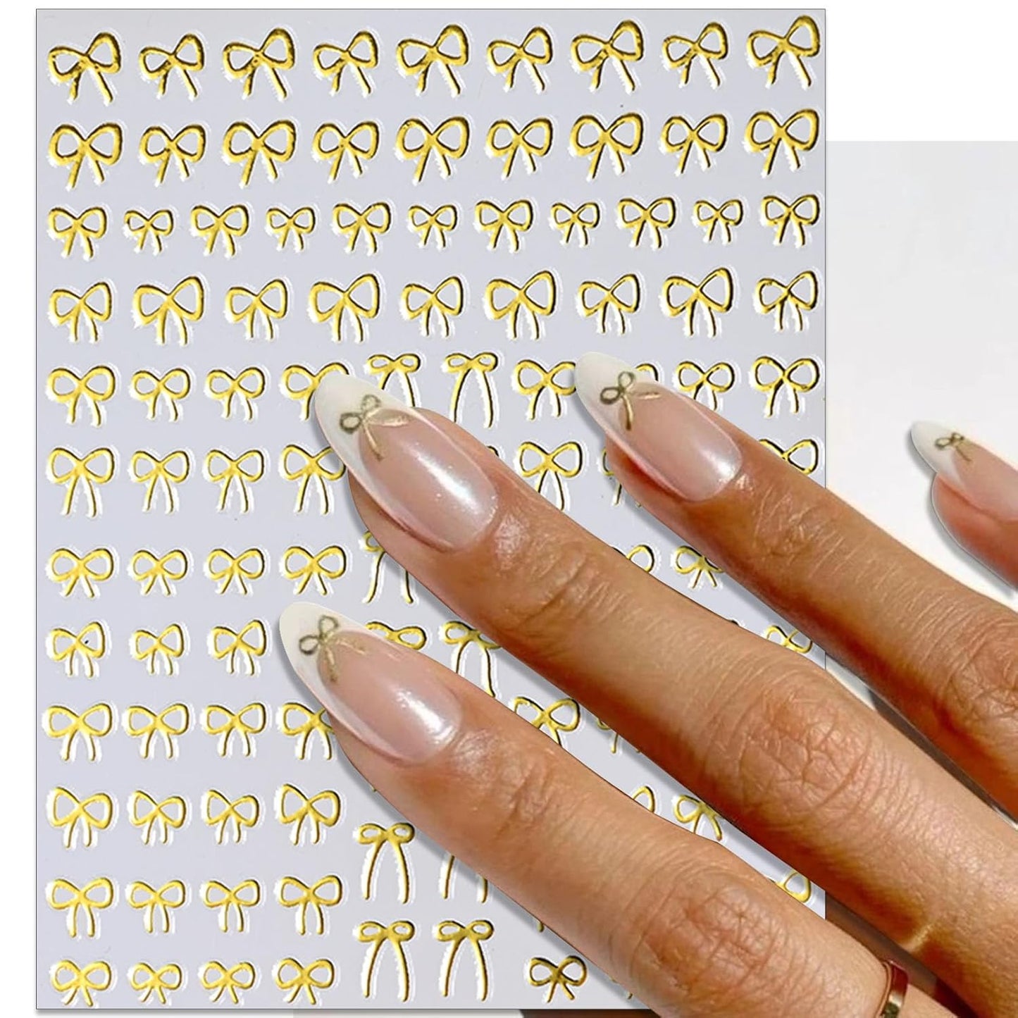 Bow Nail Art Stickers - Colorful Mini Bow Self-Adhesive Nail Decals for DIY Valentines Day Manicure (6 Sheets)