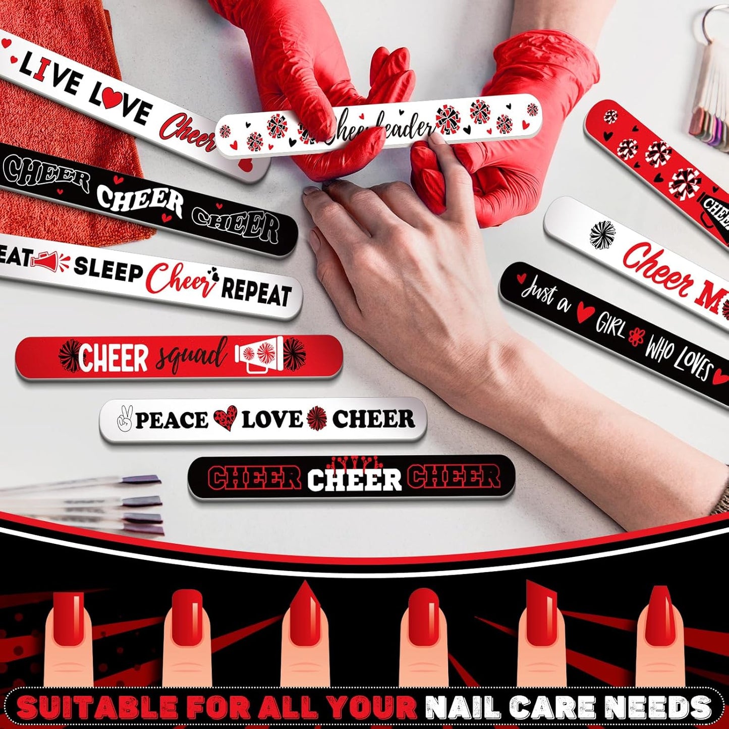 50 Pack Cheerleader Gifts Bulk for Team Funny Cheerleaders Nail Files Party Favors Cheer Gifts Cheerleading Favors for Women Girls Teammates
