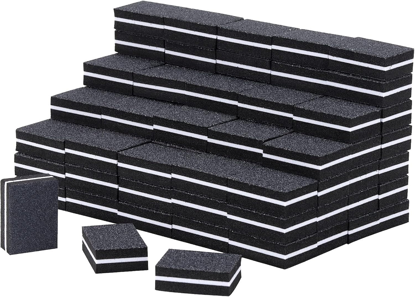 100 Pcs Mini Buffers for Nails 180/100 Grit Buffer for Acrylic Nails for Nail Care(Black)
