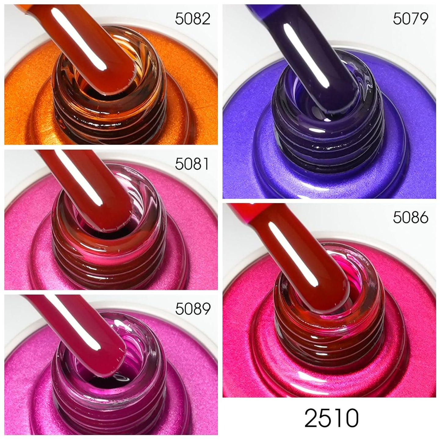 VENALISA Gel Nail Polish Set, 5 Colors 10ML Gel Polish Kit Orange Purple Pink Color Soak Off Salon Manicure DIY at Home Nail Art For Girls Women