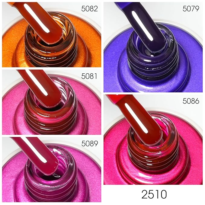 VENALISA 10 ML Jelly Gel Nail Polish Set with DIY Nail tips Kit, 5 Pcs Transparent Yellow Purple Red Gel Polish Color High Gloss Soak Off U V Nail Manicure Salon DIY