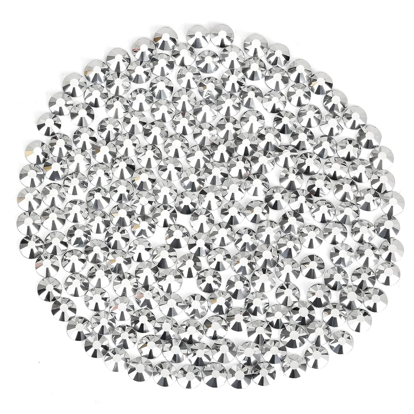 Novani Rhinestones 3000Pcs Flatback Crystal Round Loose Gemstones Glass Rhinestones for Crafts Makeup Nail Art Clothes Shoes DIY Decorations(SS6, 1.9-2.0mm,Sliver)