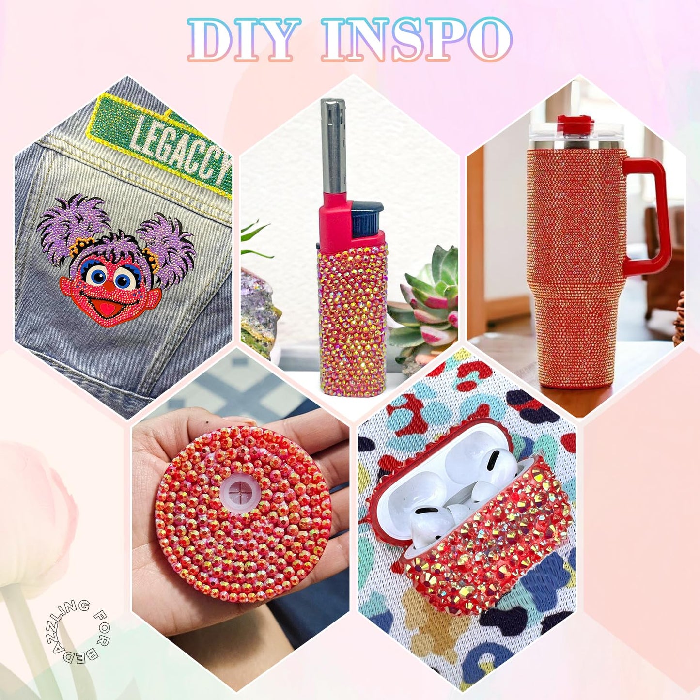 30000Pcs Resin Rhinestones for Bedazzling with B7000 Jewelry Glue, Red AB Flatback Gems Rhinestones for Crafting, Clothing Tumblers Mugs Shoes Fabric Decor Nail Art