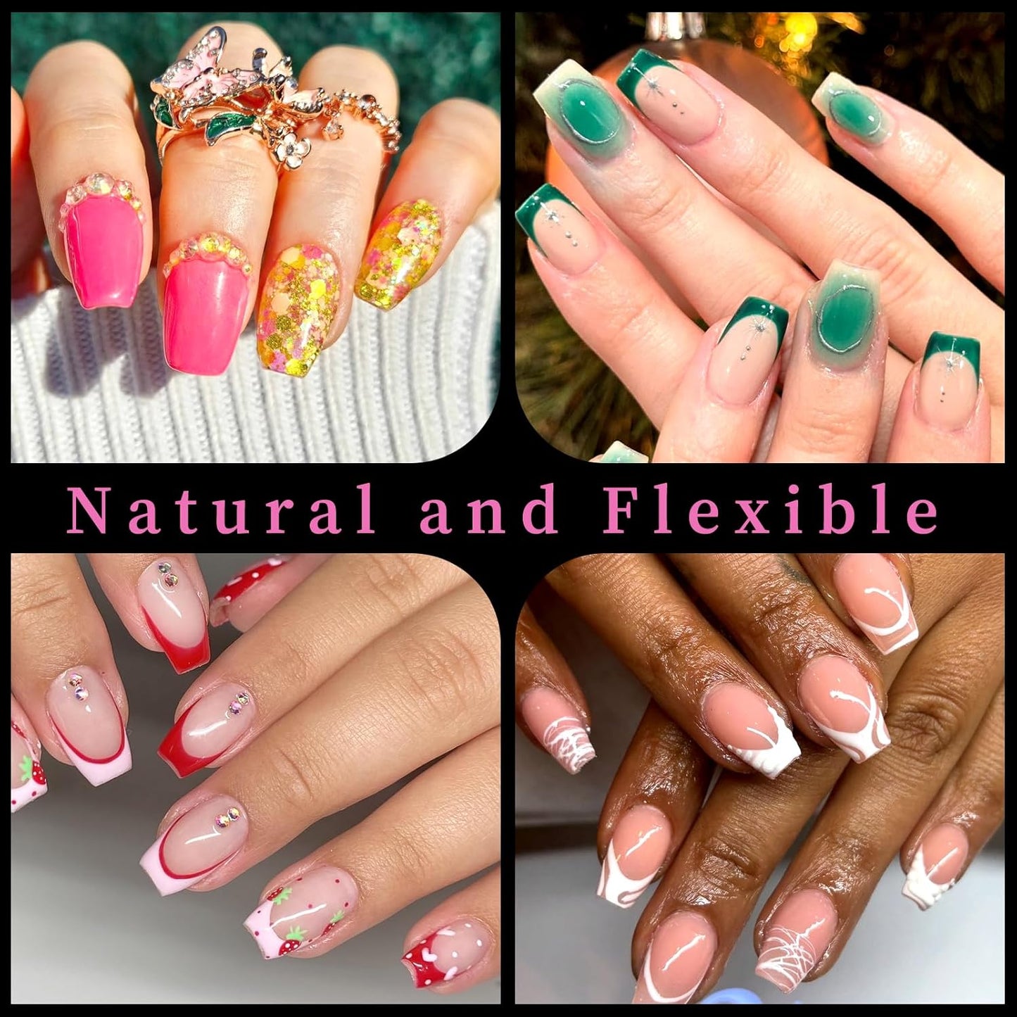 AddFavor Coffin Nail Tips Short Fake Nails, 600pcs Soft Gel Nail Tips Coffin Full Cover Clear Press on Gel Nails False Acrylic Nails Tip for Nail Extensions, 12 Sizes Artificial Fingernails False Tips