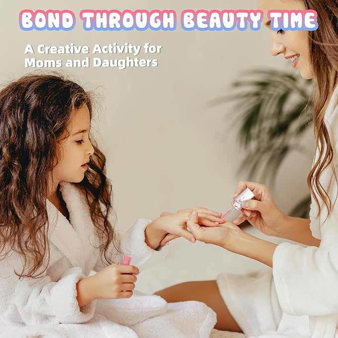 Tomons Nail Polish Set for Kids , 12 Colors Non-Toxic Water-Based Quick-Dry & Peel-Off DIY Nail Art Kit for Girls Ages 6+, Gifts for Halloween, Christmas, Birthday or Parties