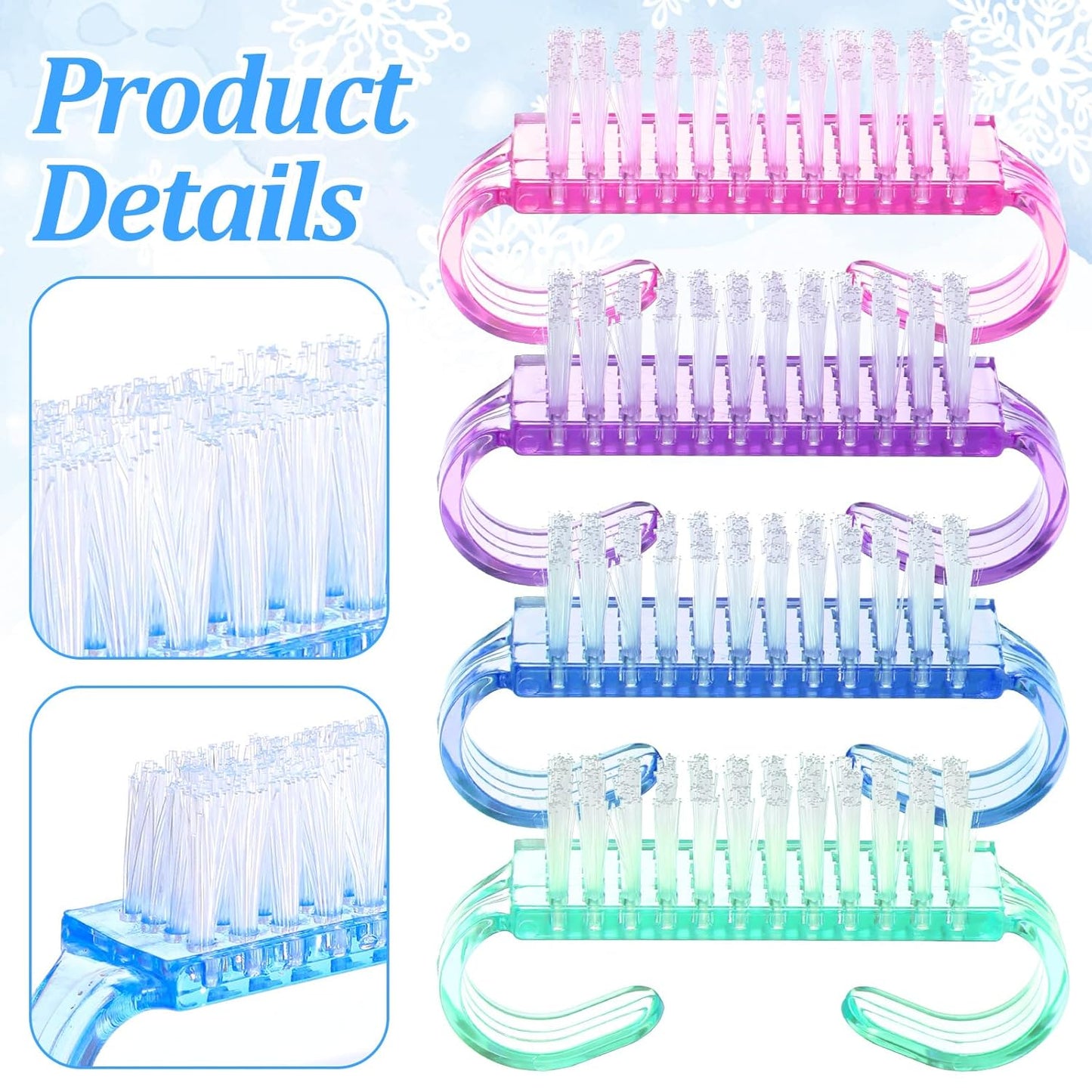 400pcs Handle Grip Nail Brush Bulk,Multicolor Nail Scrubber Brush Nail Cleaning Brush for Toes and Nails Pedicure Scrubbing Tool for Men and Women
