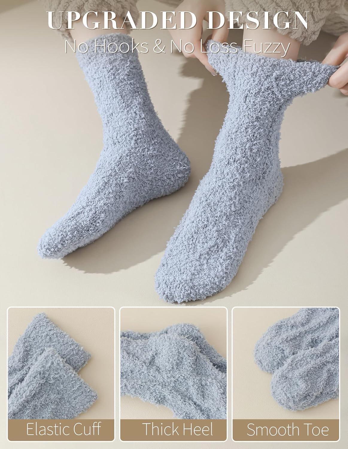 TEHOOK Warm & Cozy Gifts for Women, Stocking Stuufers, Fluffy Fuzzy Plush Sleeping Slipper Socks - Soft Warm Fabric