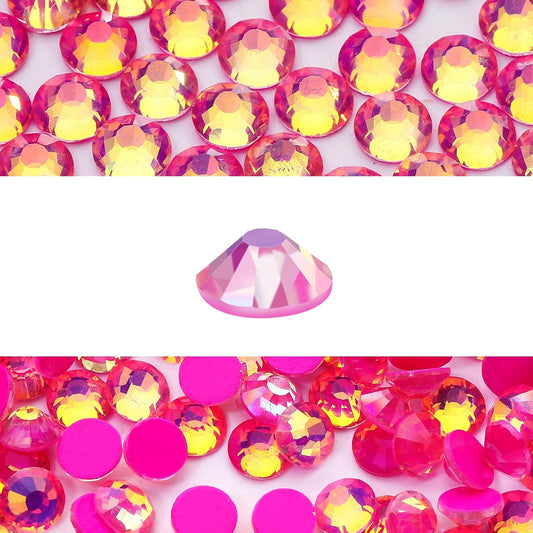 Novani 576 Pieces Flatback Rhinestones Glass Round Gems F-Rose Crystals for Nail Art DIY Crafts Clothes Shoes,SS30,6.4-6.6mm