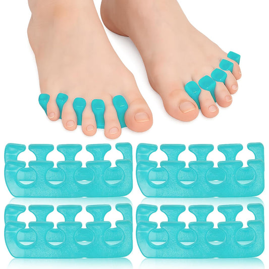 Iconikal 8-Pack Pedicure Gel Toe Separator 5x1.2-Inch Soft Reusable Bunion Relief Spa Day Foot Care Vacation Supply Toe Stretcher 4 Pairs