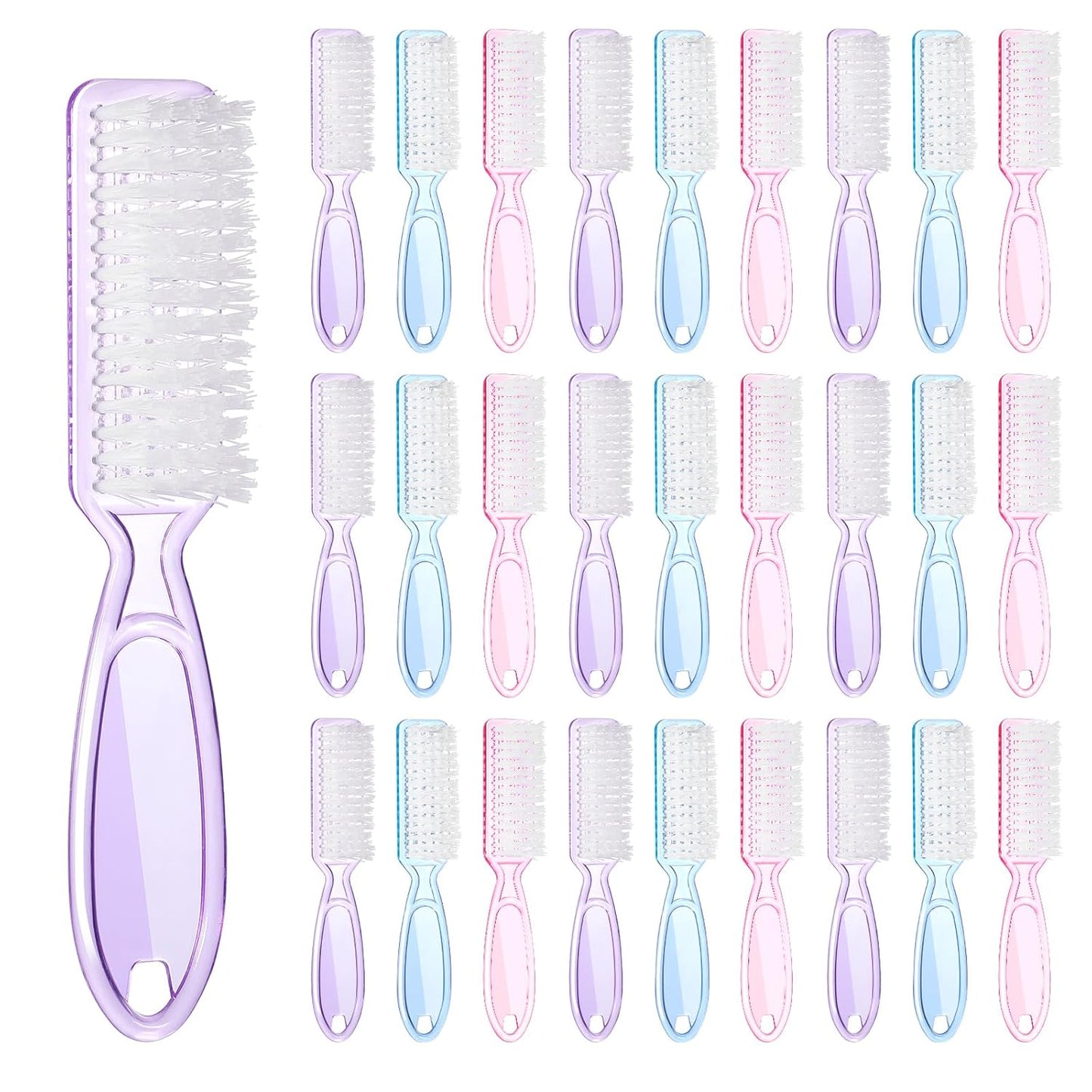 30 PCS Nail Scrubber Brush, Handle Grip Nail Brushes for Cleaning Fingernails Toenails, Finger Nail Brush Set for Cuticle Manicure Pedicure, Women Men Home Salon