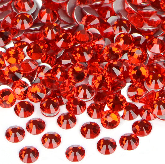 1440PCS Art Nail Rhinestones Non Hotfix Glue Fix Round Crystals Glass Flatback for DIY Jewelry Making with one Picking Pen (ss16 1440pcs, Siam)