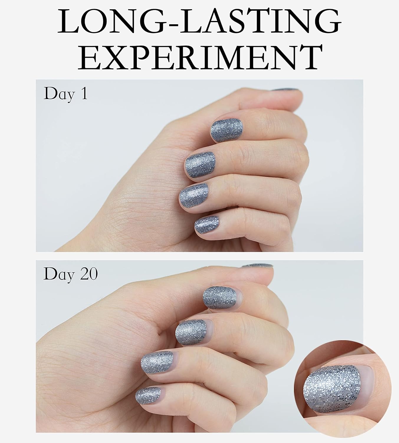Nail Polish Strips Long Lasting, 20Pcs Wraps, Easy Apply& Remove Salon Quality Gel Nail Stickers (Sweet Light Pink)
