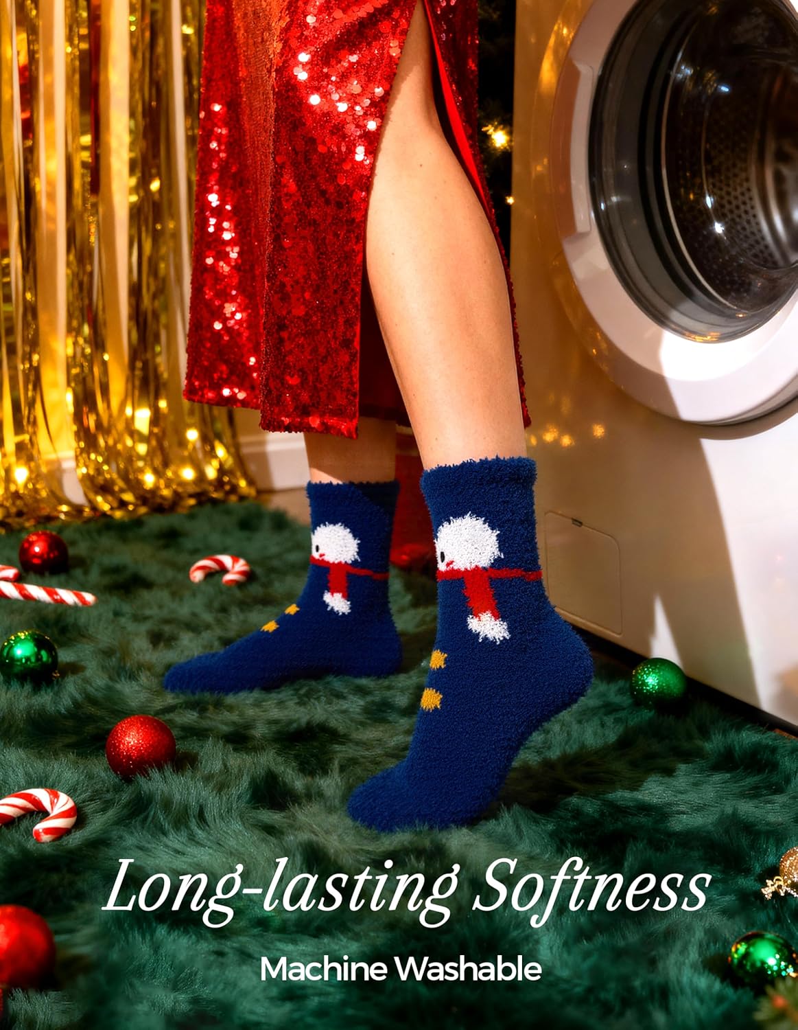 TEHOOK Warm & Cozy Gifts for Women, Stocking Stuufers, Fluffy Fuzzy Plush Sleeping Slipper Socks - Soft Warm Fabric