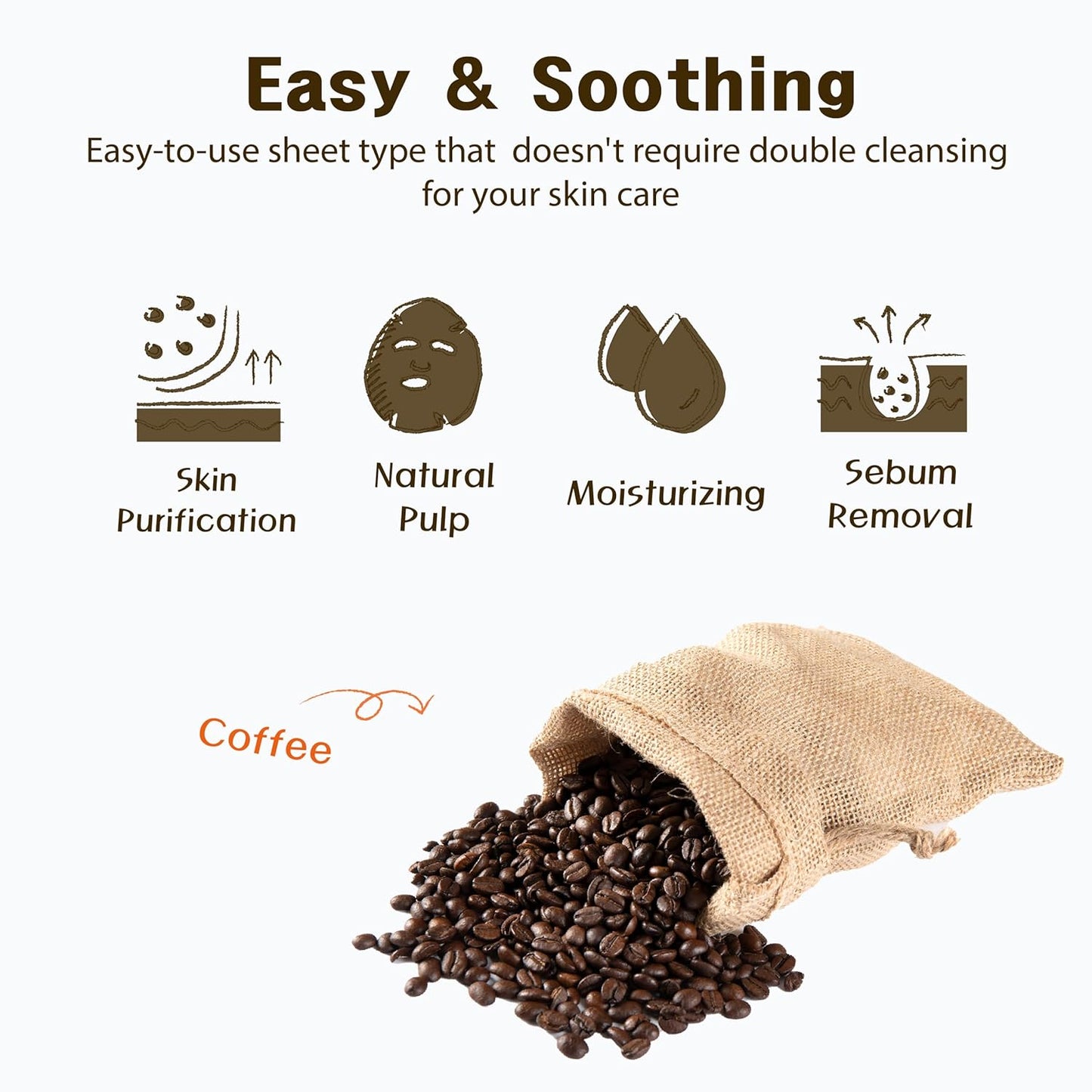 Purederm Coffee Essence Collagen Mask (12 Pack) - Coffee Extracts and Soothing Ingredients to Care for Your Tired Skin in a Comfortable…