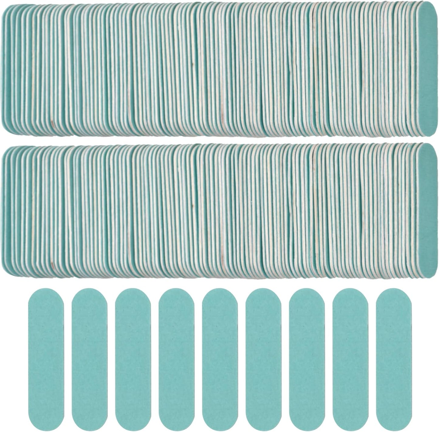 300 Pack Mini Nail File Bulk(180/240 Grit), Disposable Nail Files Double Sided Emery Boards Home or Professional Manicure Tools(Light Blue)