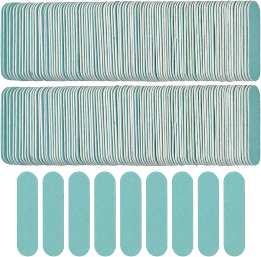300 Pack Mini Nail File Bulk(180/240 Grit), Disposable Nail Files Double Sided Emery Boards Home or Professional Manicure Tools(Light Blue)
