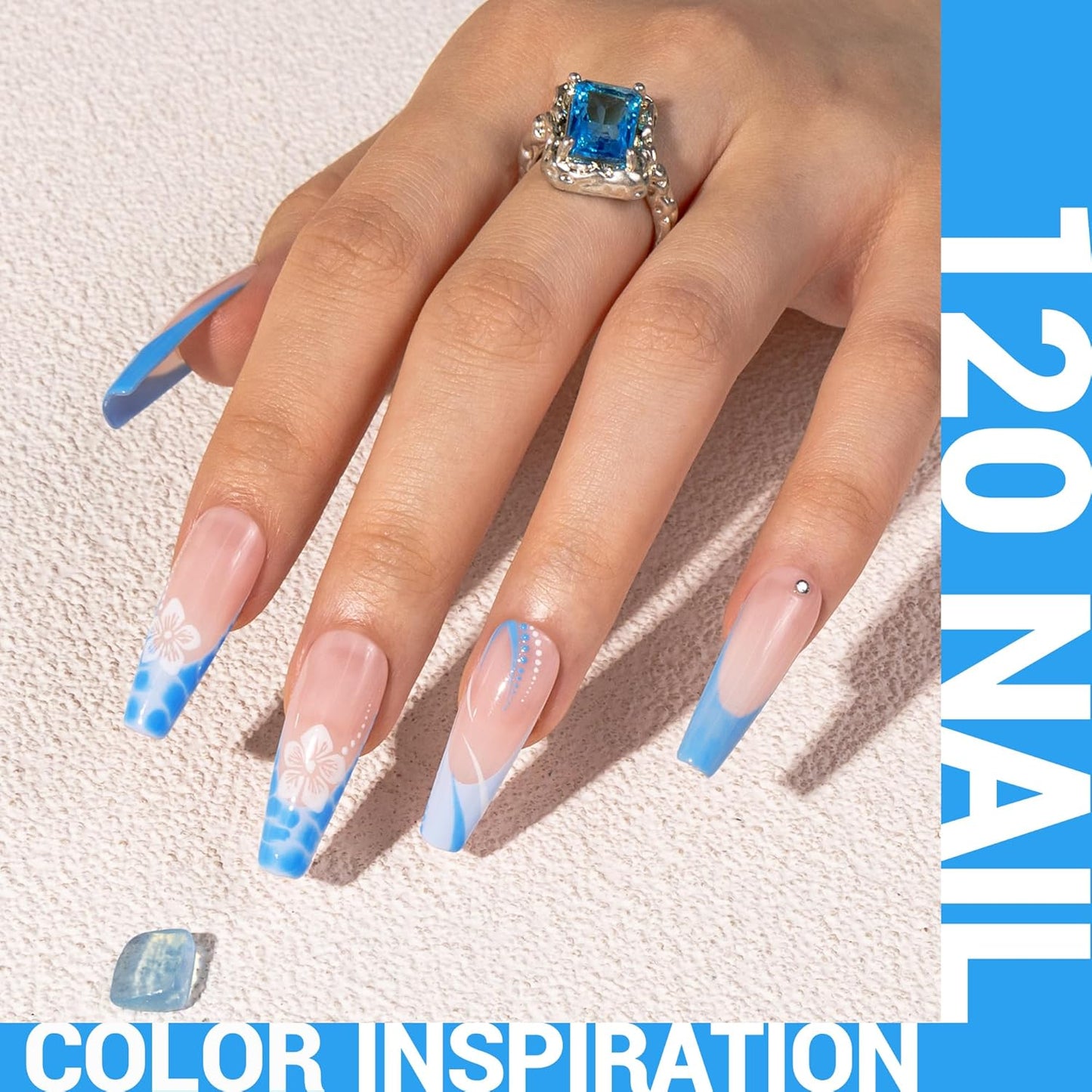 MelodySusie Thick Light Blue Gel Nail Polish,0.5fl oz Nails Soak Off UV LED Bright Ocean Blue Gel Polish Christmas Gift for Women Nail Art Manicure Salon DIY Nail Design Decoration at Home-120