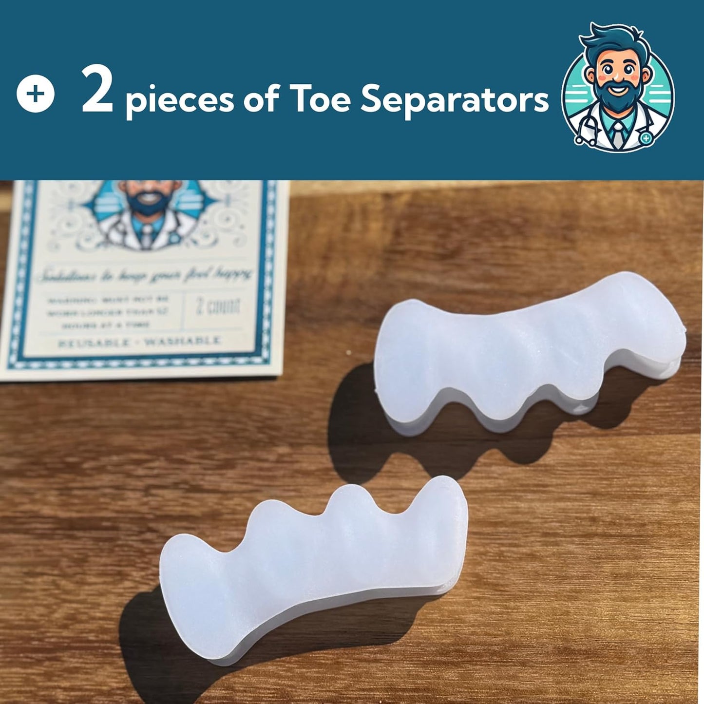 Toe Separators for Pain Relief - Silicone Toe Spacer for All Interspaces - 4 Pack - Relieves Pain from Bunion, hammertoes, Corns, and a Variety of Forefoot Deformities
