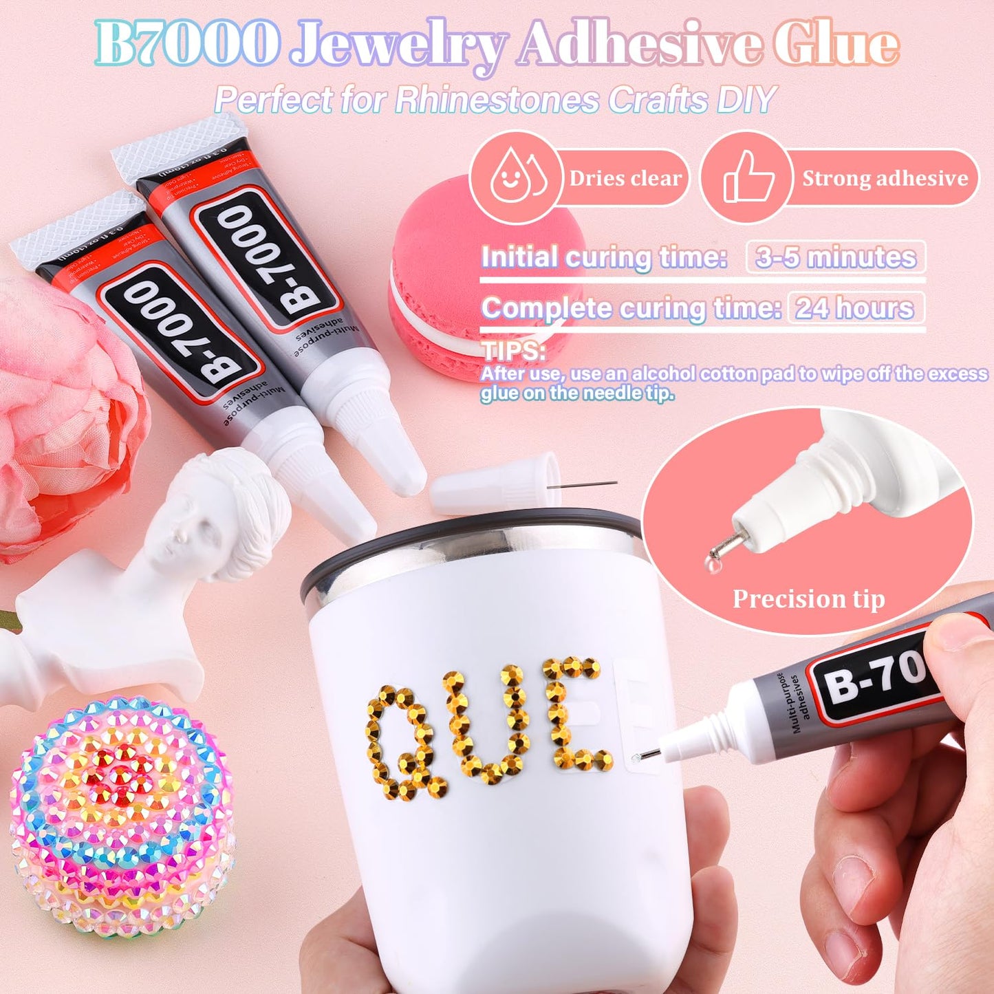 30000Pcs Resin Rhinestones for Bedazzling with B7000 Jewelry Glue, Mine Gold Flatback Gems Rhinestones for Crafting, Clothing Tumblers Mugs Shoes Fabric Decor Nail Art