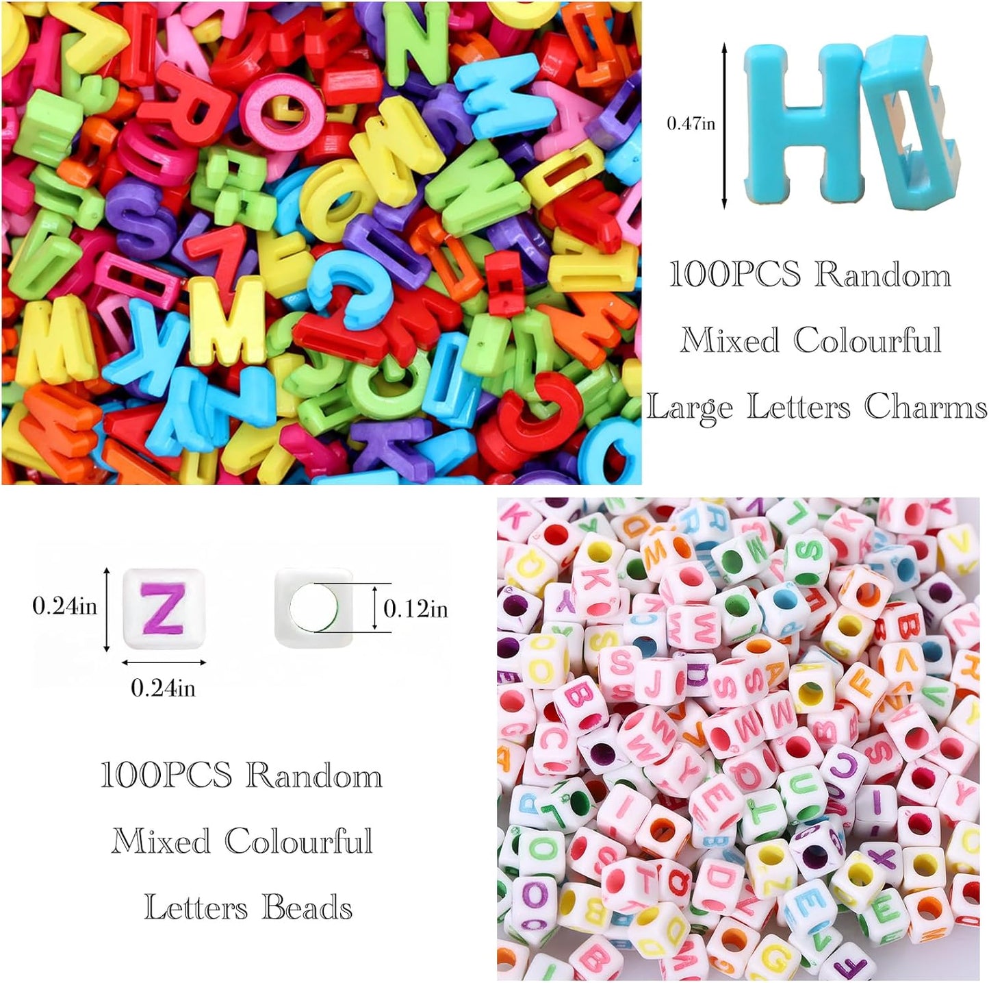 440PCS Nail Charms for Acrylic Nails,Puncture Charms Colourful Alphabet Beads Buttons Eye Nail Accessories Nail Art Supplies Manicure Craft DIY
