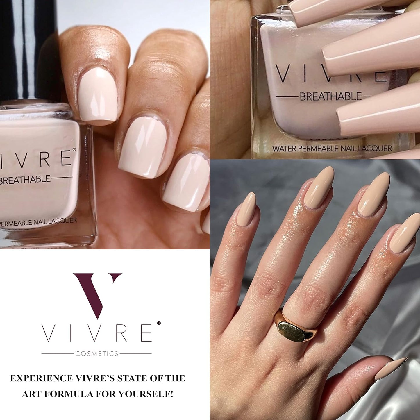 VIVRE Cosmetics Certified Breathable - Water Permeable - Oxygen Permeable - Halal Nail Polish: at First Blush