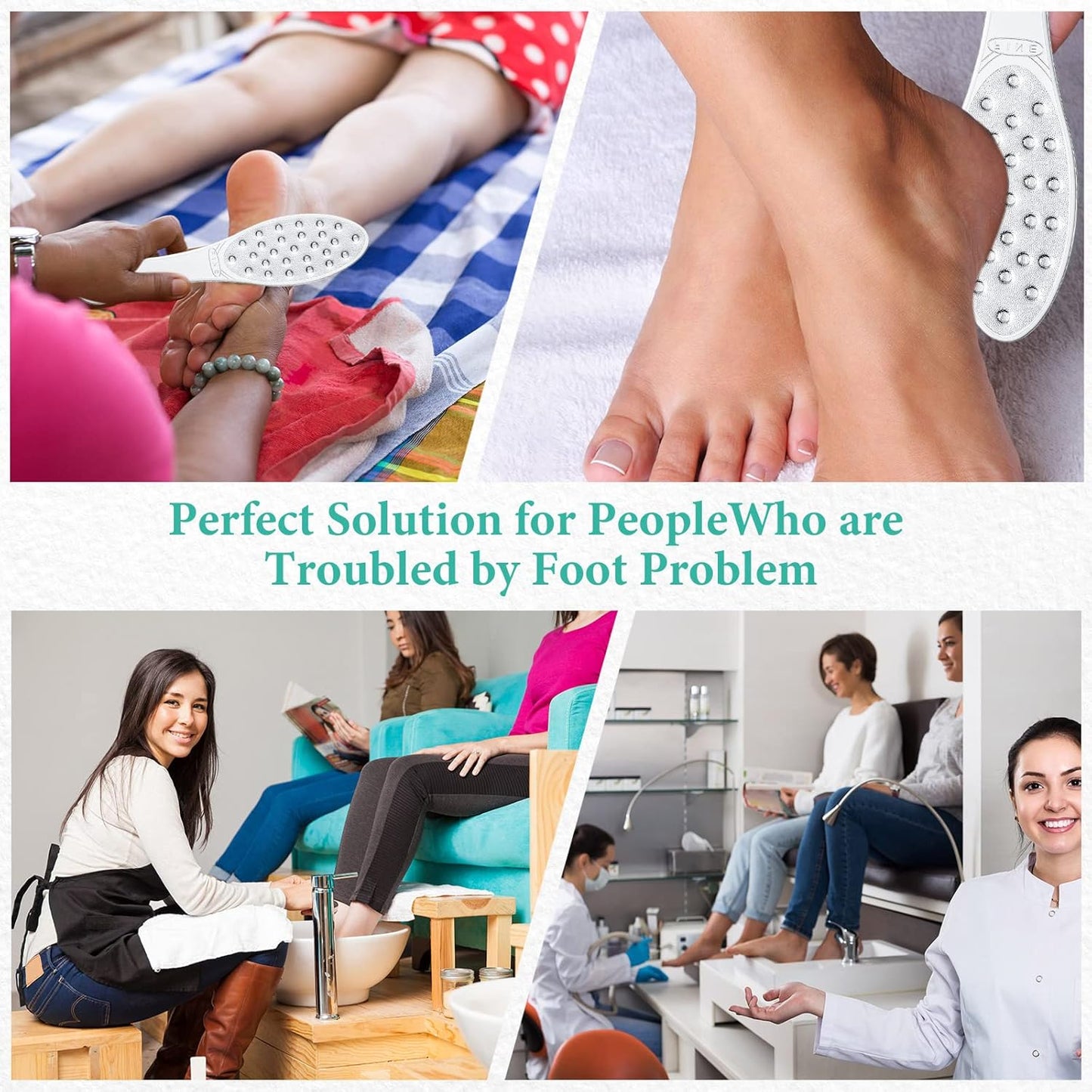 2 Pcs Stainless Steel Foot Scraper Metal Foot File Double Sided File Callus Remover Professional Feet Rasp Scrubber for Wet or Dry Skin Easy to Clean Pedicure Tool Heel