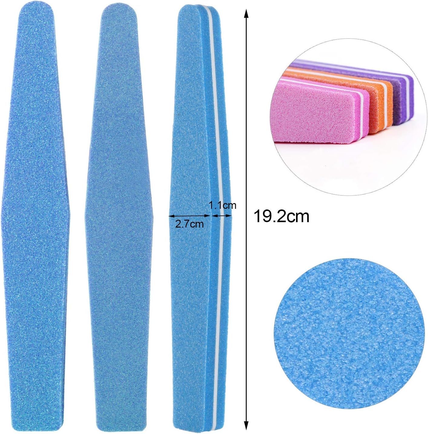 20 Pieces Nail Buffer Block Sponge Nail File Washable Double Sided 100/180 Sanding Block Buffing Files