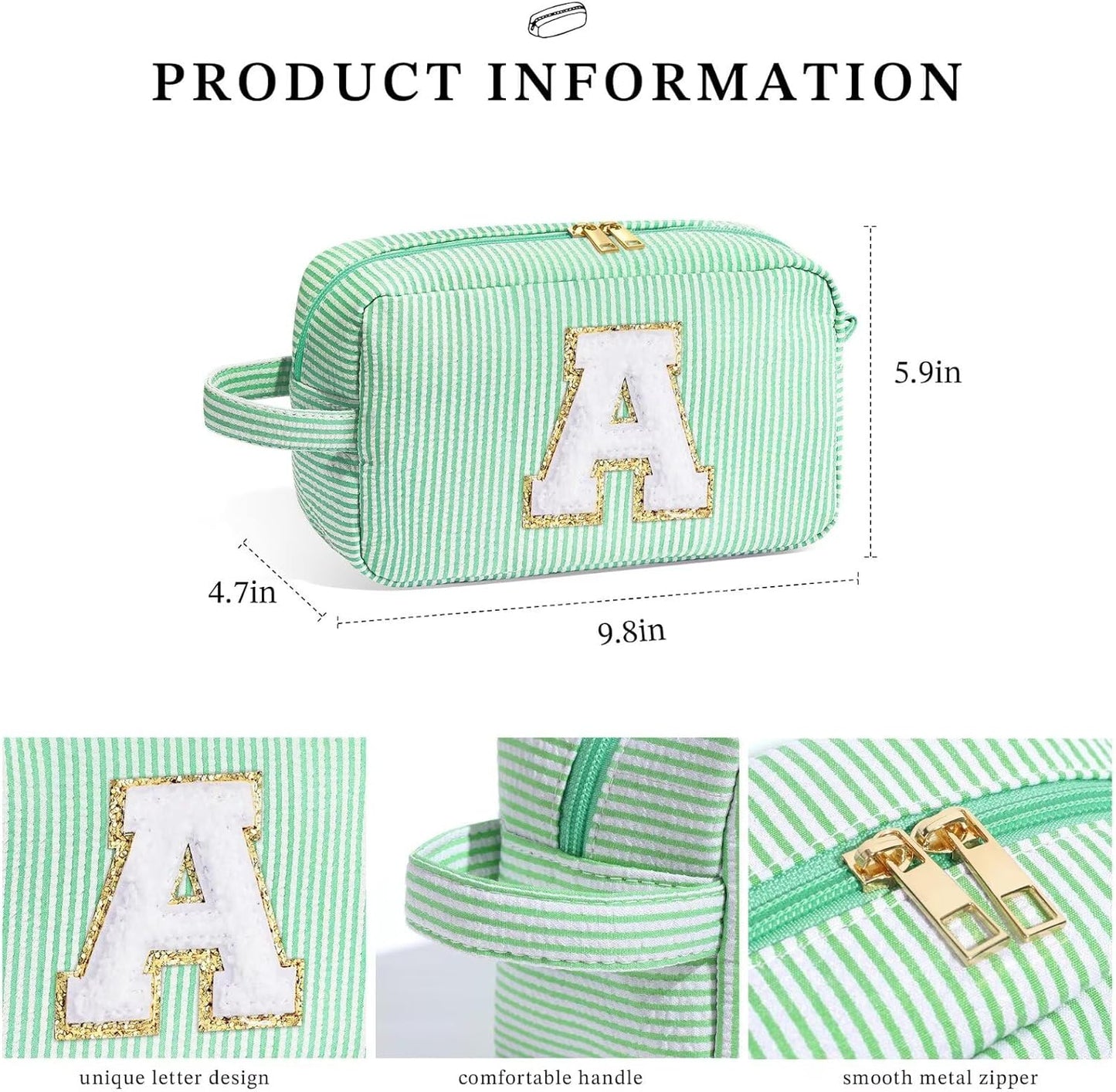 YOOLIFE Gifts for Grandma - Grandma Gifts, Great Grandma Gifts, Best Grandma Gifts, Personalized Birthday Gifts for Grandma, Monogram Initial Makeup Bag Make Up Bag for Women N