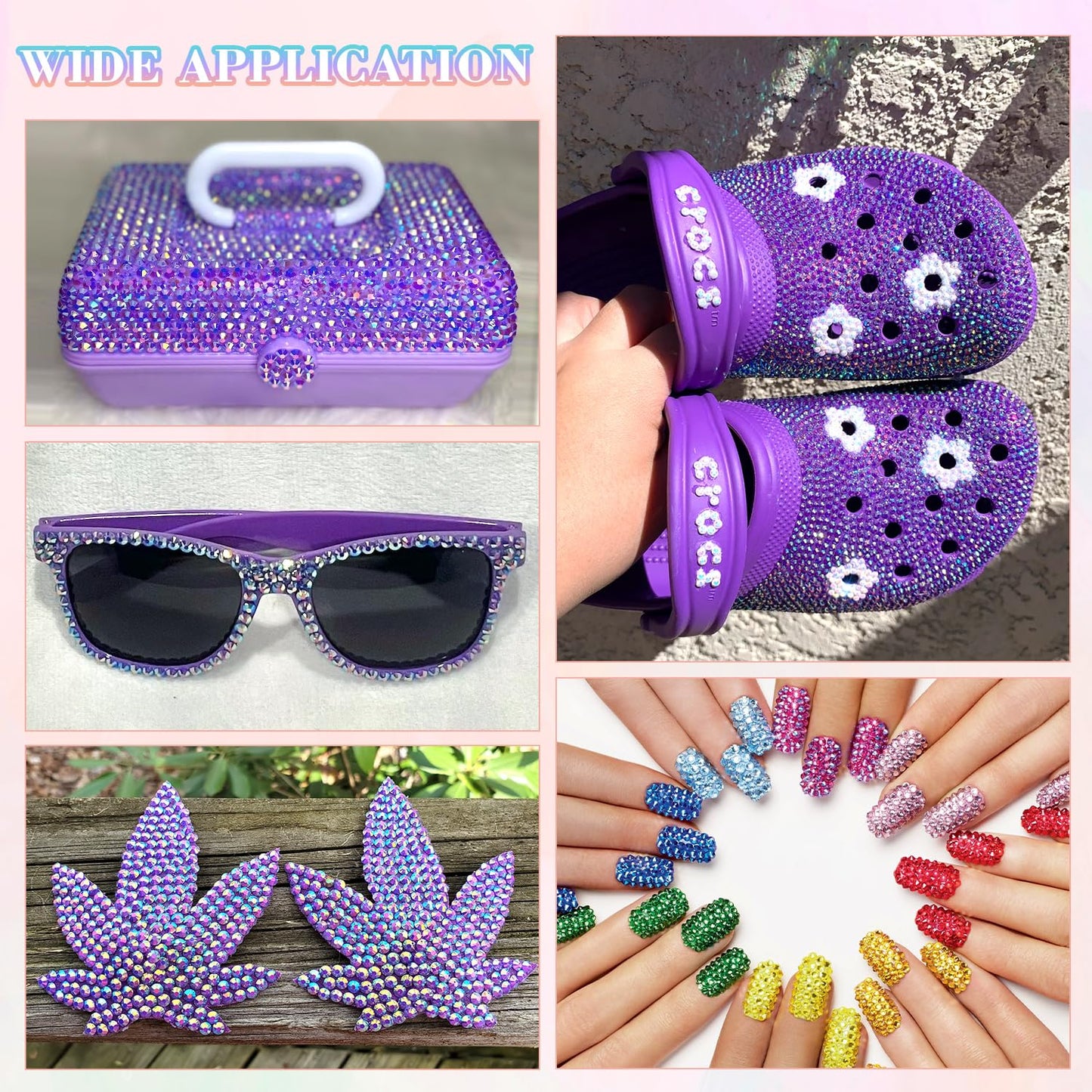 30000Pcs Resin Rhinestones for Bedazzling with B7000 Jewelry Glue, Dark Purple AB Flatback Gems Rhinestones for Crafting, Clothing Tumblers Mugs Shoes Fabric Decor Nail Art