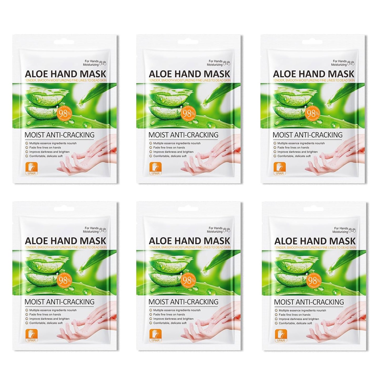 6PCS Hand Masks,Hydrating Hand Masks Moisturizing Gloves Overnight for Dry Cracked Hands,Daily Hand Care Hand Masks Gift Set for Women and Men J