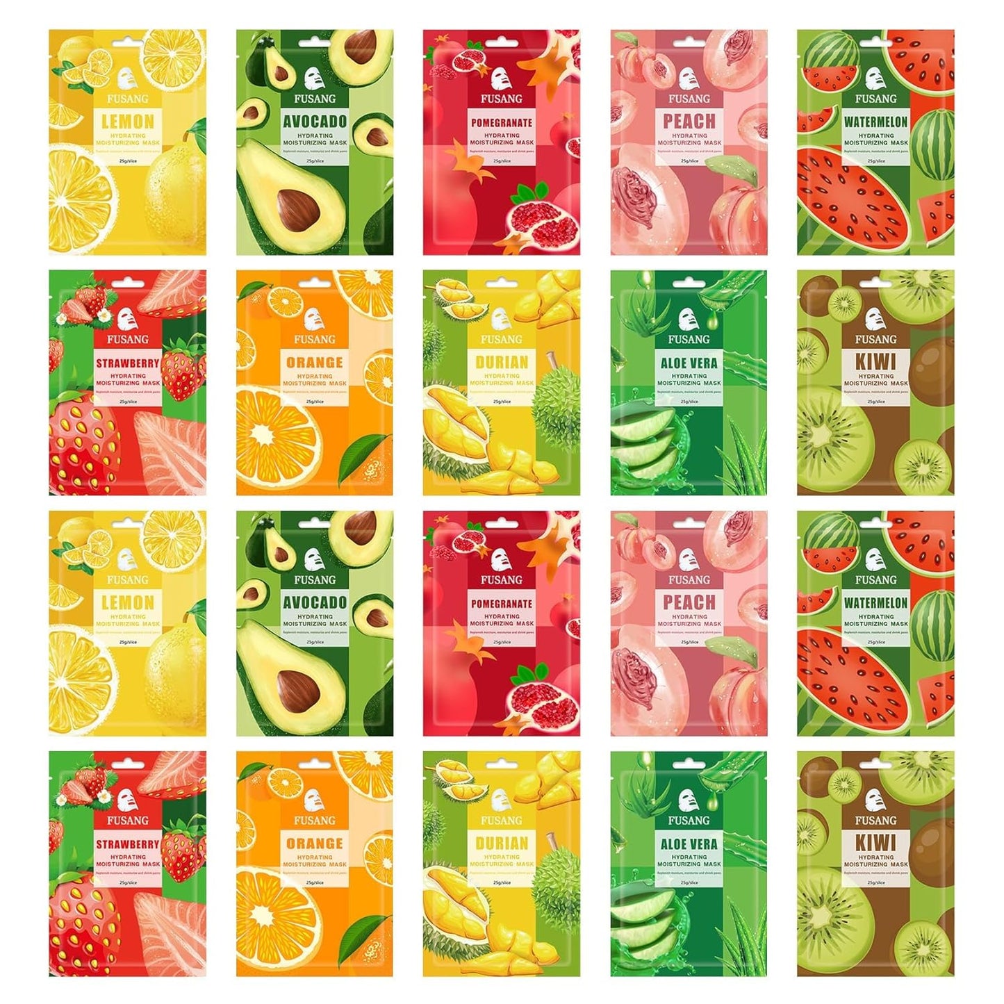 20 Pcs Facial Sheet Mask,Hydrating Face Masks Skincare Gift Set,Moisturizing Soothing Facial Masks,Easy to Use & Nourishing Face Mask Skin Care Set