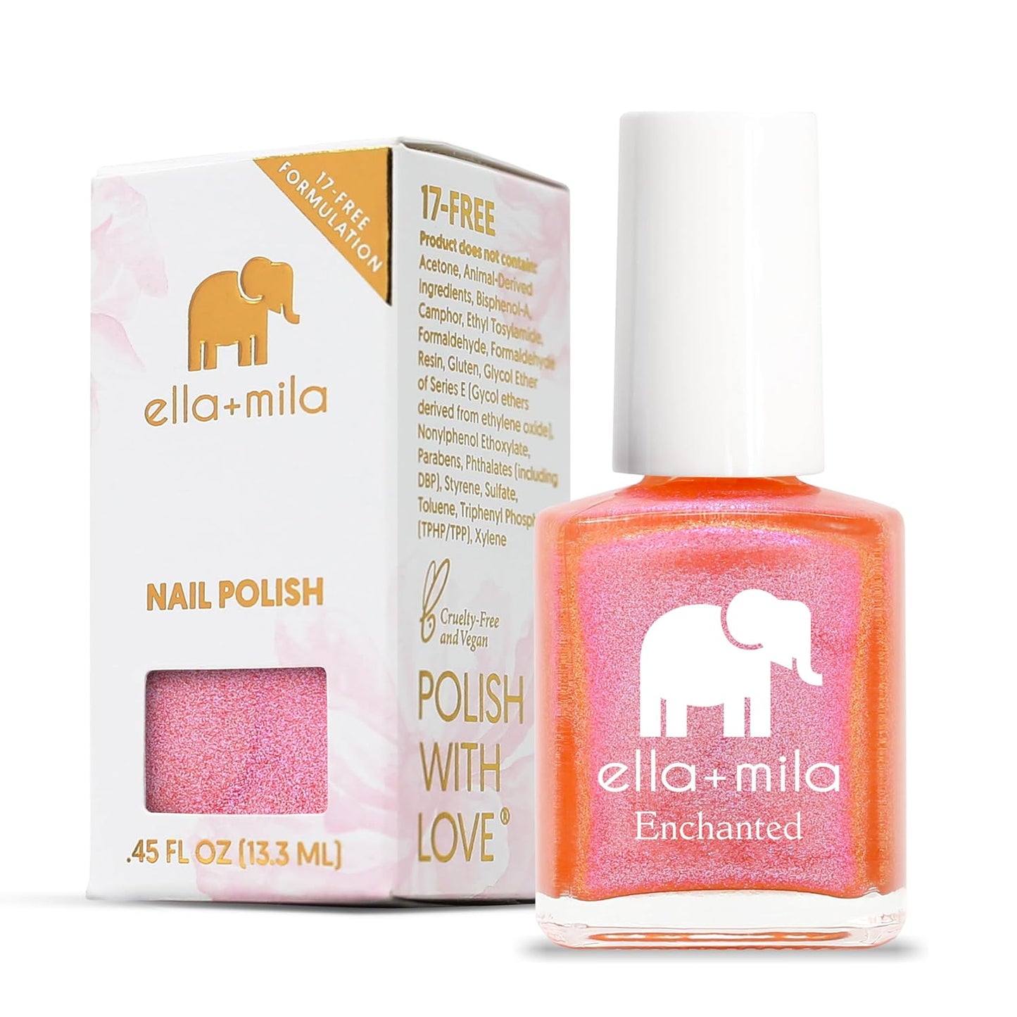 ella+mila Professional, Quick Dry, Long-Lasting & Chip-Resistant Pink Nail Polishes (Aurora Lights - 0.45 fl oz)