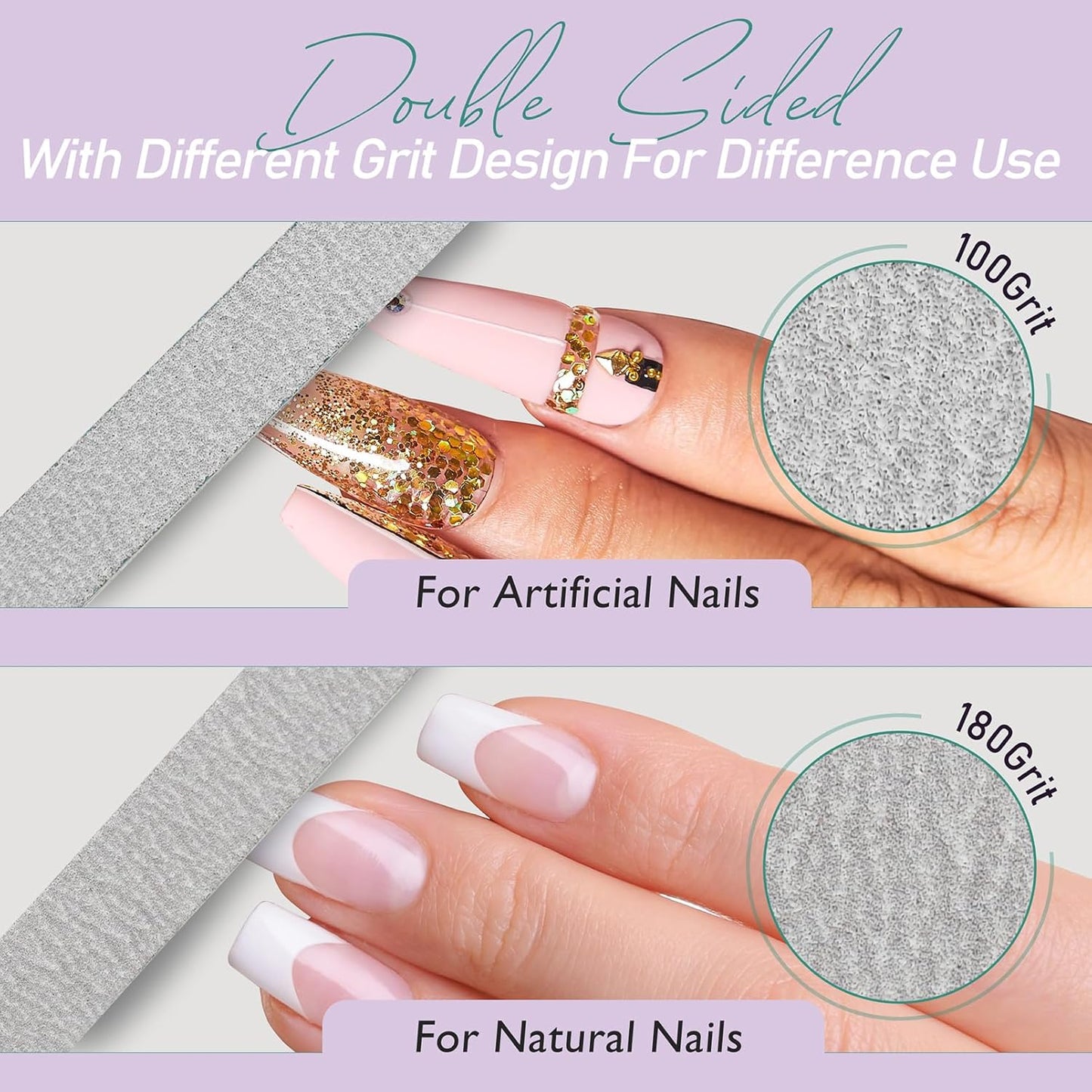 Professional Disposable Zebra Nail Files 100/180 Grit 5" Double Sided Emery Board Manicure Pedicure Tools 100Pcs