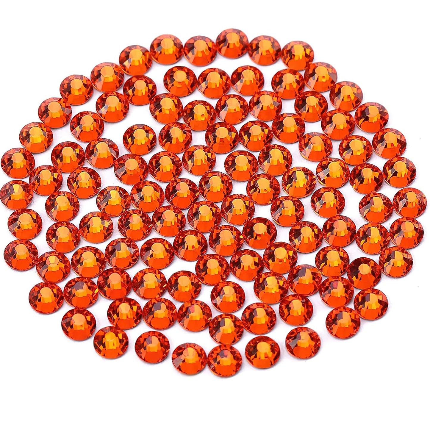 Novani Crystal Rhinestones, Flatback Loose Gemstones 1440pcs Glass Rhinestones for Clothes Shoes Crafts Makeup Nail Art and DIY Decorations(SS6, Orange)