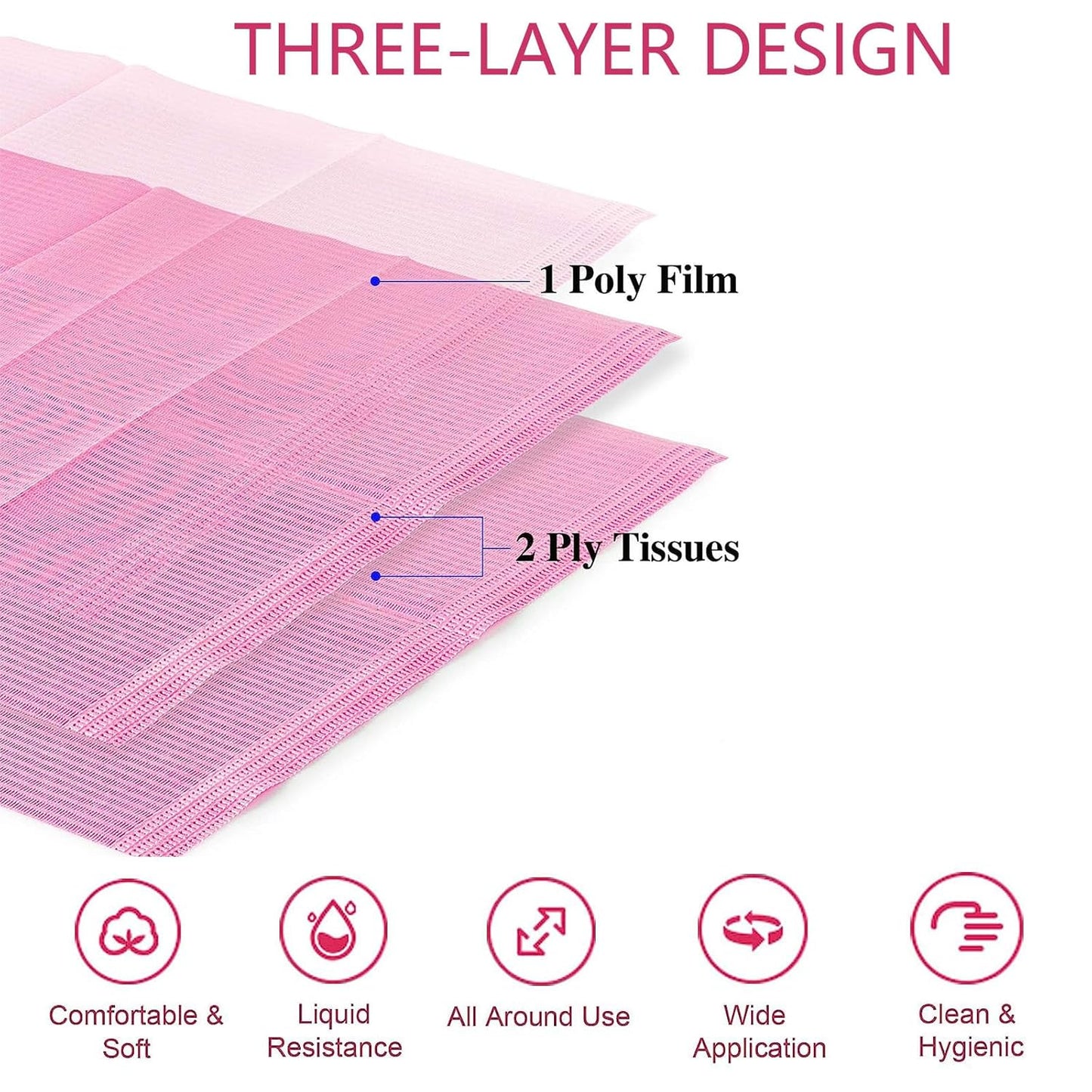 Nail Art Table Mats Disposable Nail Paper Towels,50PCS Pink Waterproof 3 Ply Nail Art Paper 13" X 17" Pads for Nail Table Decoration Kit,Nail Art Accessories