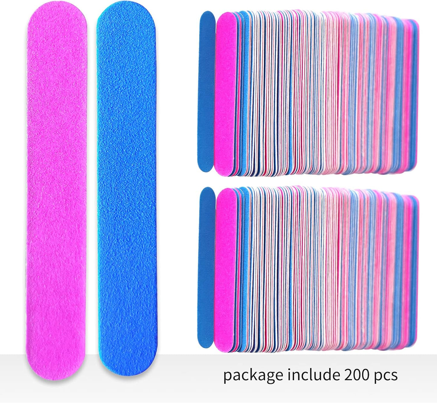200 Pcs Disposable Nail Files Professional Double Sided Emery Boards Manicure Pedicure Tools（3.35Inch）