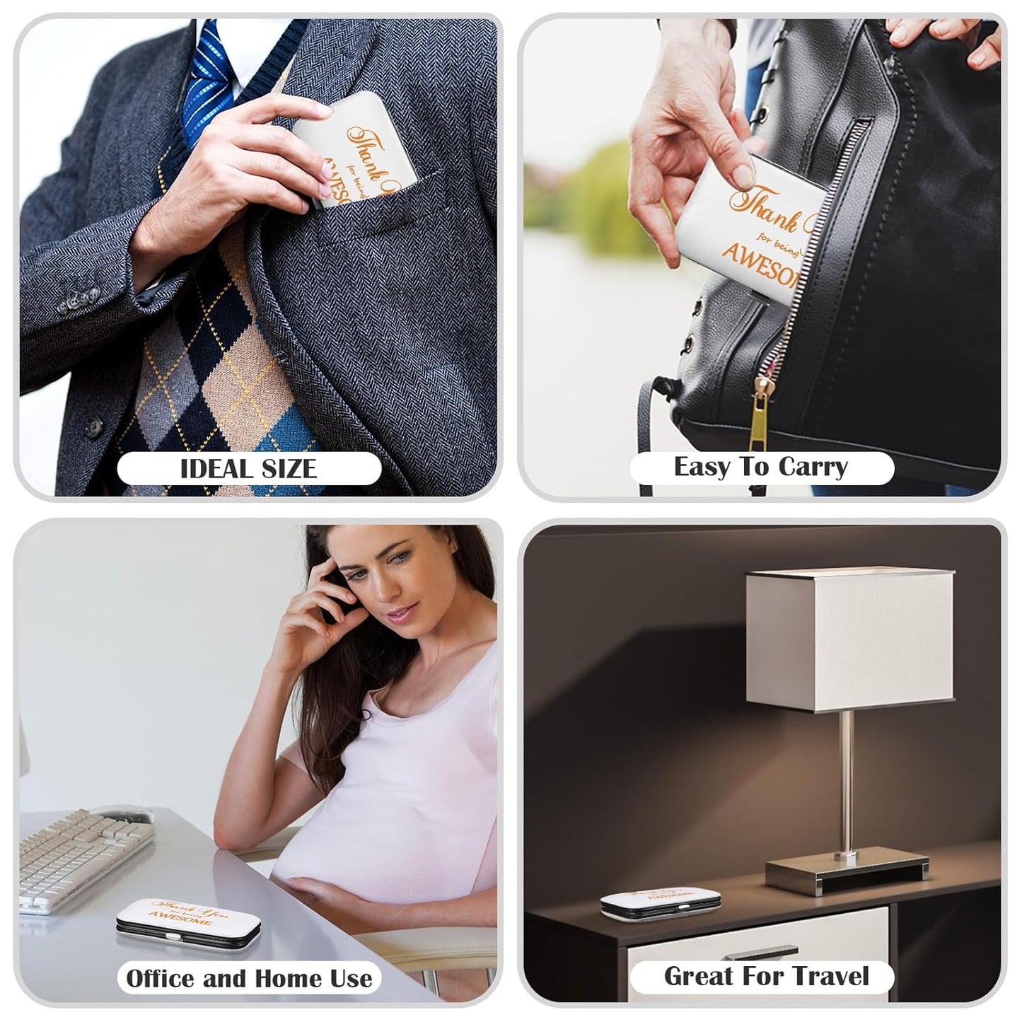 Therwen 24 Sets Manicure Set Nail Clippers 8 in 1 Stainless Steel Grooming Nail Kit Thank You Appreciation Gift Professional Pedicure Tool for Men Women Personal Care(White)