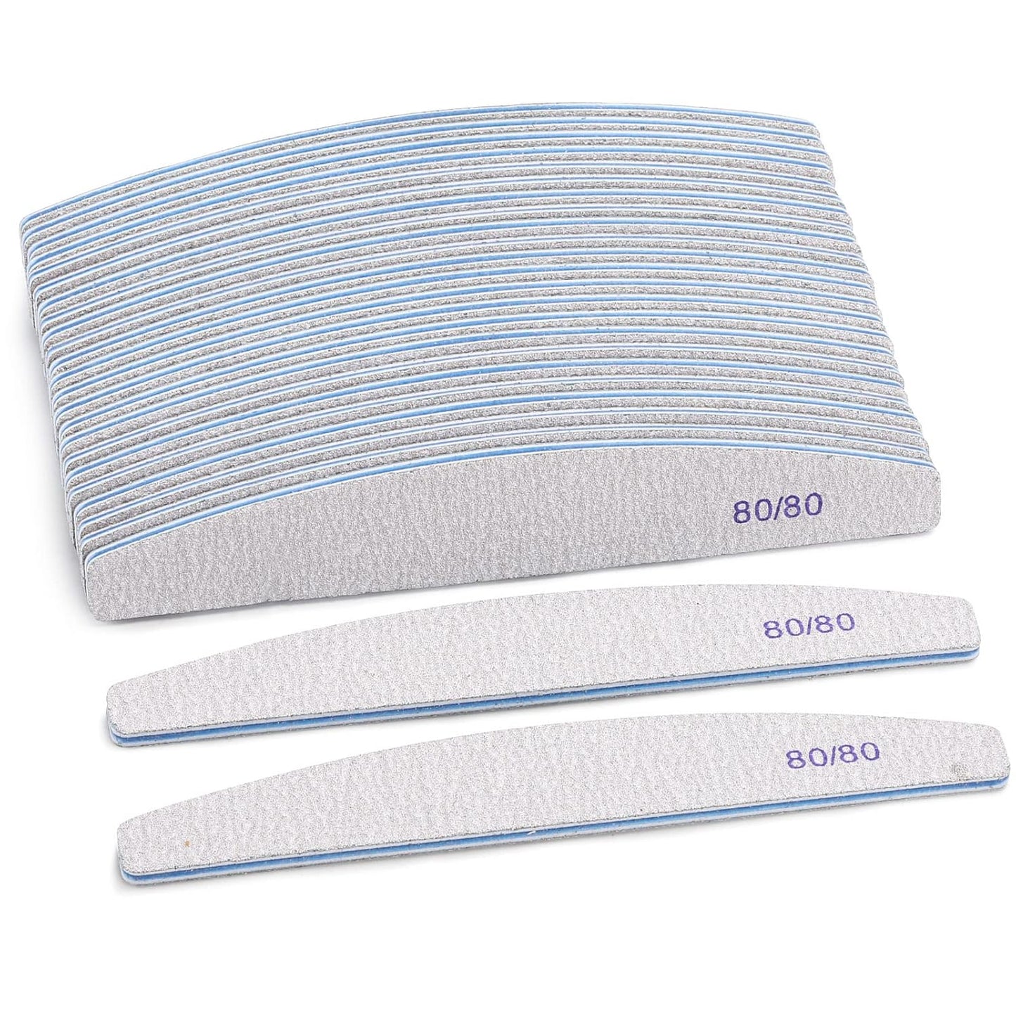 25 Count Coarse Nail Files 80/80 Grit, Reusable Rough Nail Files Double Sided Emery Boards for Acrylic Nails