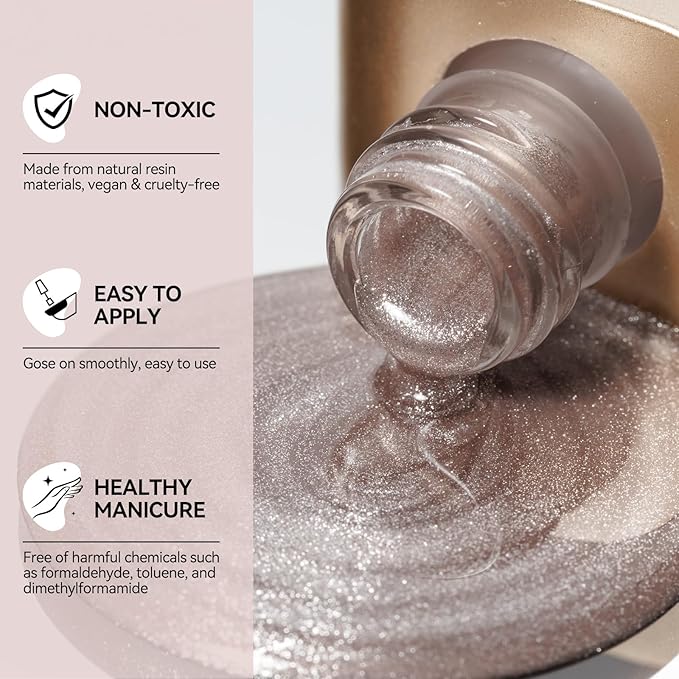 Cat Eye Nail Polish Quick Dry, Magnetic Cat Eye Polish Non Gel Sheer Glitter Color & Velvet Shine, No UV Needed - Perfect for Nail Art & Long-Lasting Wear