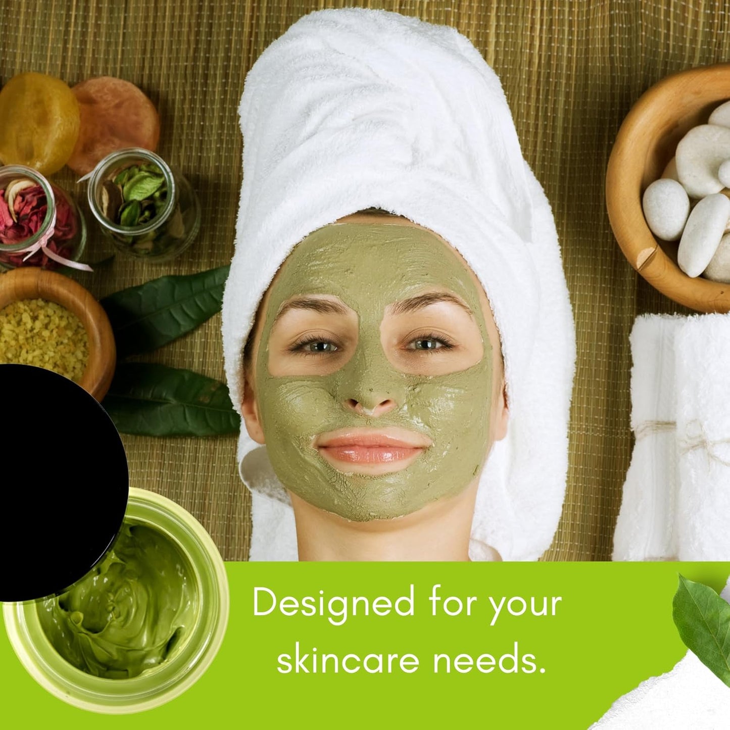Green Tea Matcha Mud Mask with Aloe Vera, Deep Cleansing, Hydrating, and Relaxing Volcanic Clay Facial Mask