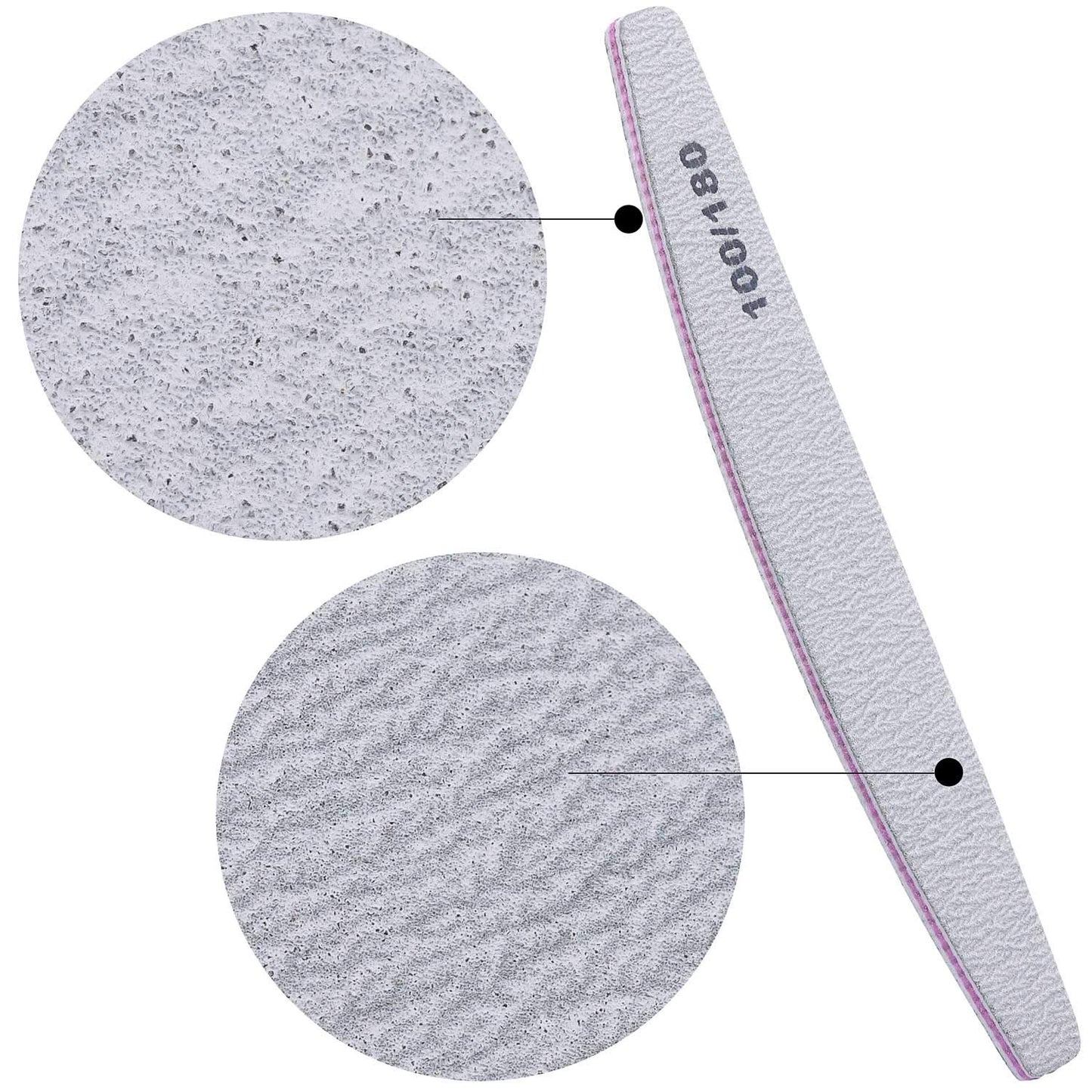 BTYMS 75 Pcs Nail Files and Buffers for Acrylic Nails 100/180 Grit Double Sided Emery Boards Fingernail Files Kit