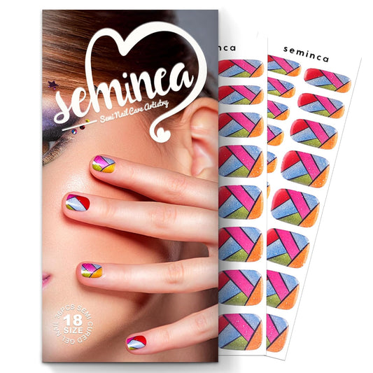 Semi Cured Gel Nail Strips-Salon Quality Semi-Cured Gel Press On Nails Stickers Strengthening Quick DIY Nail Art Manicure Kits for Women at Home(Glazed Glow)