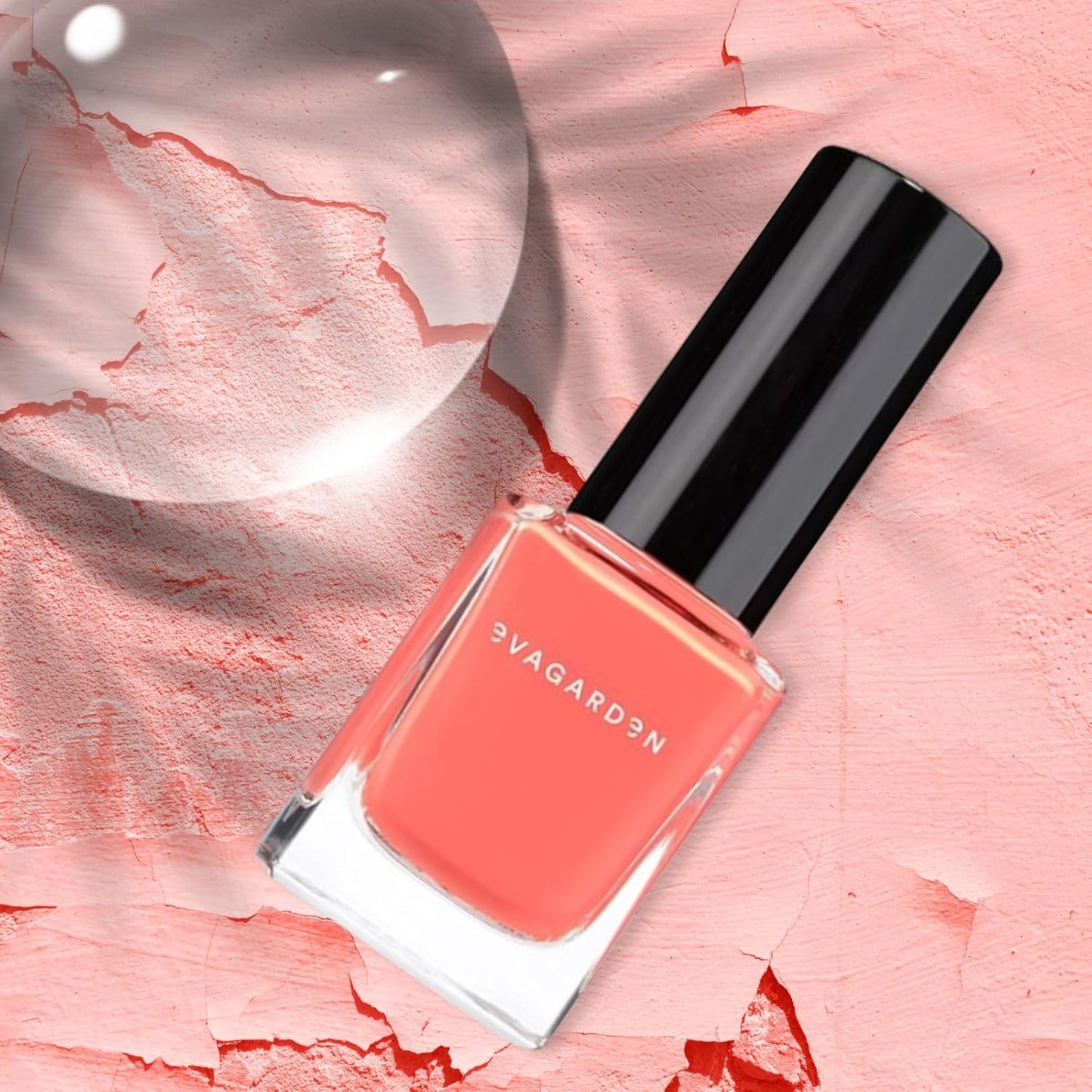 EVAGARDEN Sea Water Resistant Nail Polish - Saturated Color with Thin Film Coating - Attractive, Durable and Smooth Coverage - Clean Formula, No Harsh Substances - 705 Living Coral - 0.34 oz