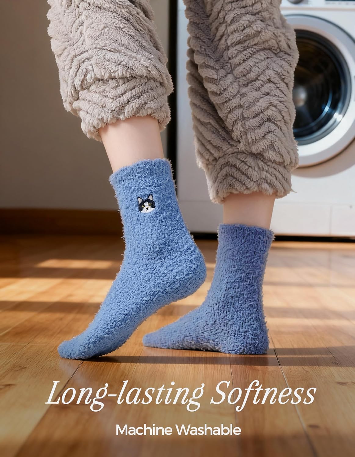 TEHOOK Warm & Cozy Gifts for Women, Stocking Stuufers, Fluffy Fuzzy Plush Sleeping Slipper Socks - Soft Warm Fabric