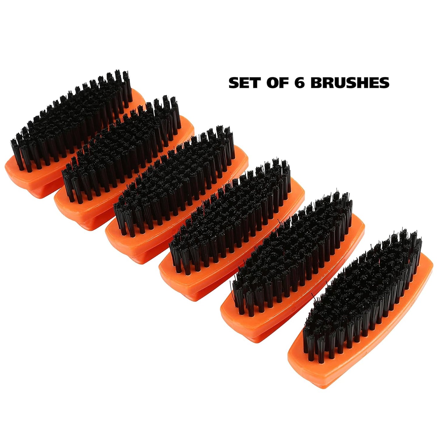 GreatNeck 19025 Nail Brush, 6 Pack Nail and Hand Scrub Brush Set, Stiff Bristles, Comfortable Scrubber Grip, Salon or Construction Quality, Gift For DIYer or Nail Techs